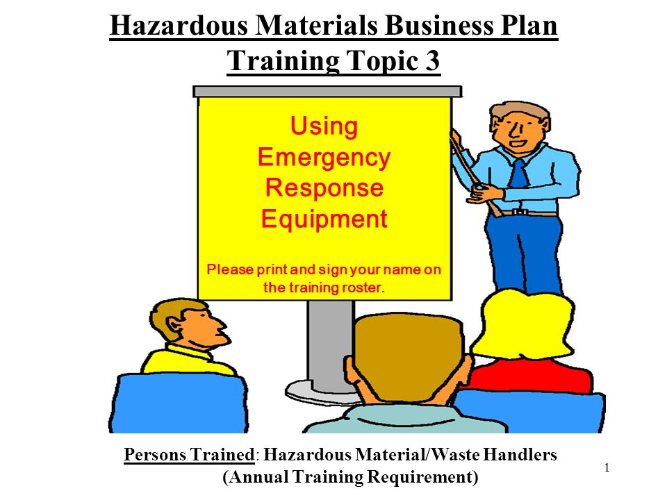 Hazardous materials business plan training center